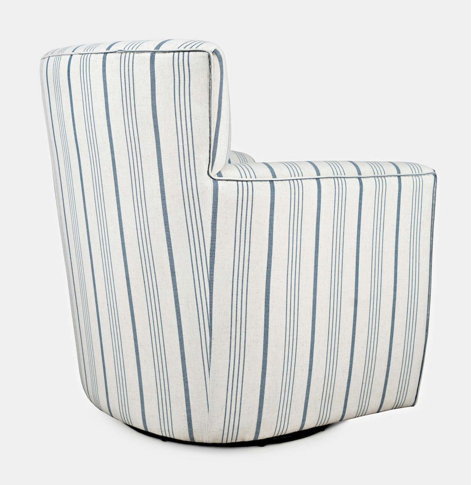 Jofran - Blakely Blue Stripe Contemporary Swivel Accent Chair - BLAKELY-SW-BSTRP view 7
