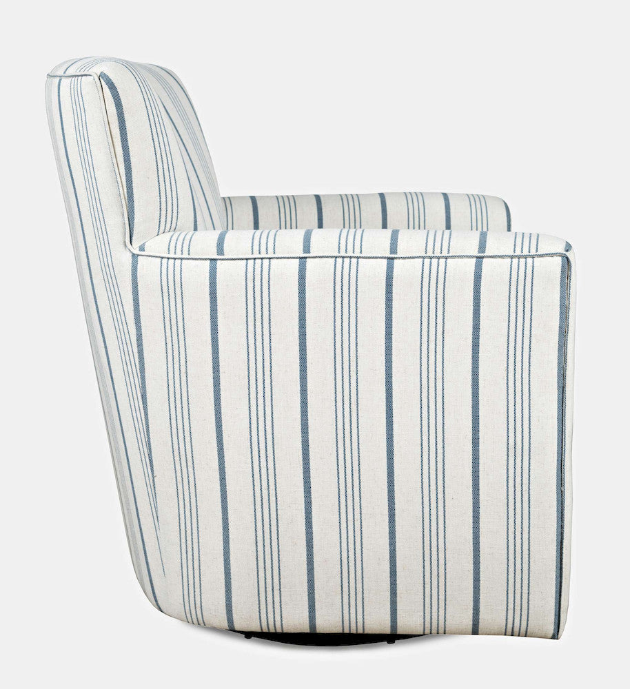Jofran - Blakely Blue Stripe Contemporary Swivel Accent Chair - BLAKELY-SW-BSTRP view 8