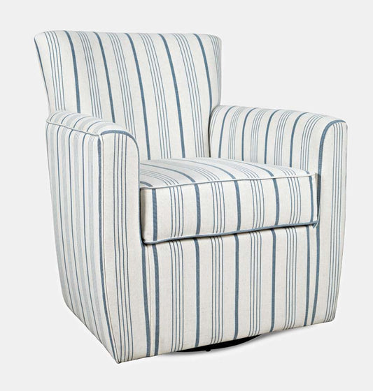 Jofran - Blakely Blue Stripe Contemporary Swivel Accent Chair - BLAKELY-SW-BSTRP veiw 1
