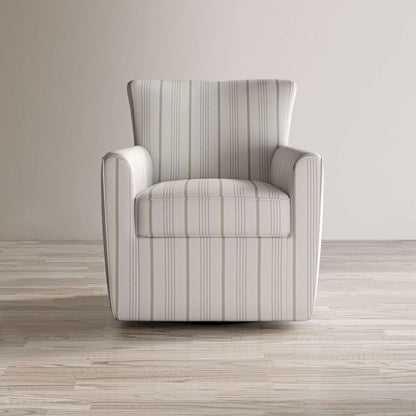 Jofran - Blakely Harper Contemporary Traditional Swivel Accent Chair, Beige Stripe - BLAKELY-SW-BEIGE view 4