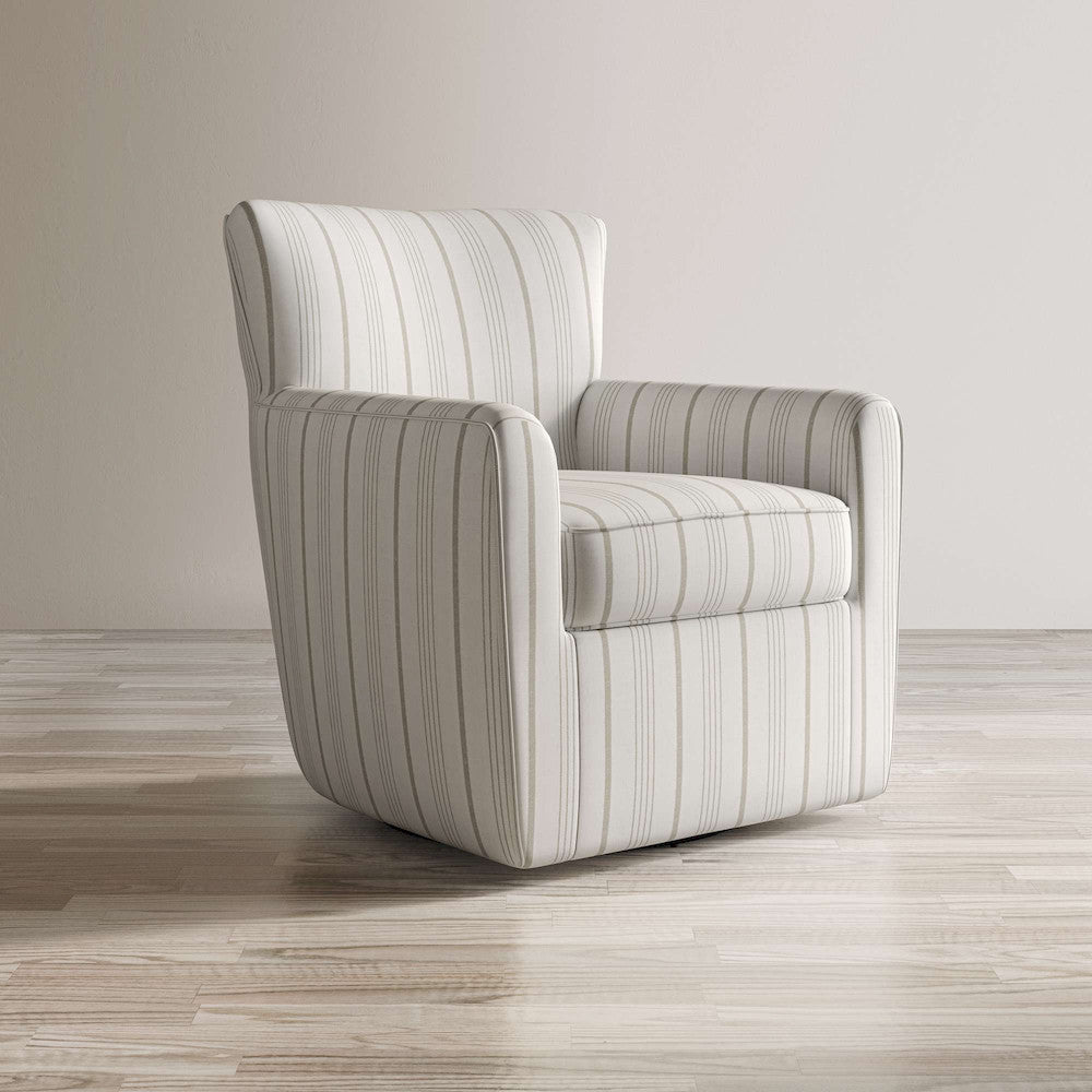 Jofran - Blakely Harper Contemporary Traditional Swivel Accent Chair, Beige Stripe - BLAKELY-SW-BEIGE view 5