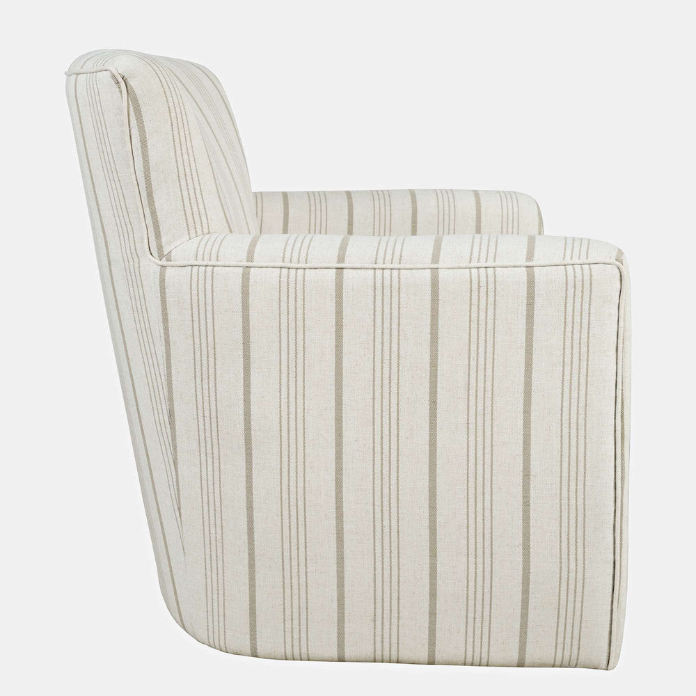 Jofran - Blakely Harper Contemporary Traditional Swivel Accent Chair, Beige Stripe - BLAKELY-SW-BEIGE view 6
