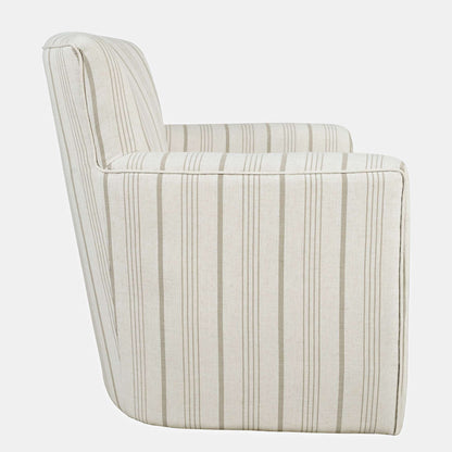 Jofran - Blakely Harper Contemporary Traditional Swivel Accent Chair, Beige Stripe - BLAKELY-SW-BEIGE view 6