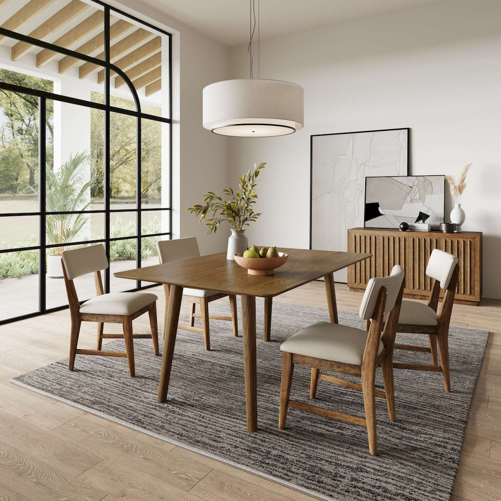 Jofran - Bowie 66in Harvest Mid-Century Modern Drop-Leaf Dining Table in Chestnut - 2421-BOWIECHS view 3
