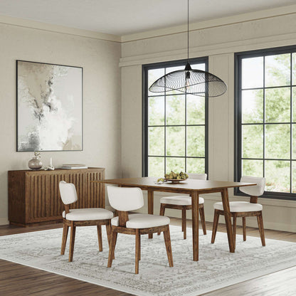Jofran - Bowie 66in Harvest Mid-Century Modern Drop-Leaf Dining Table in Chestnut - 2421-BOWIECHS view 7