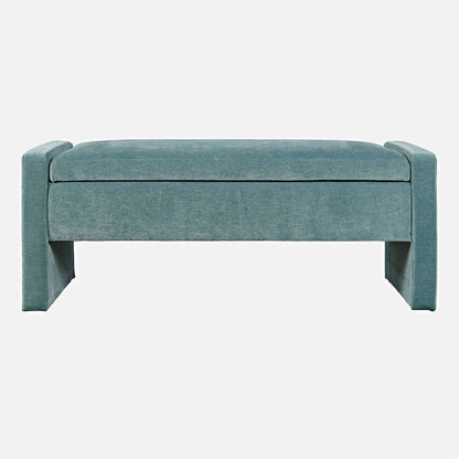 Jofran - Braun 48in Contemporary Upholstered Modern Bedroom Hallway Storage Bench in Blue - BRAUN-BN-BLU view 1