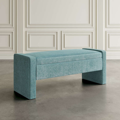 Jofran - Braun 48in Contemporary Upholstered Modern Bedroom Hallway Storage Bench in Blue - BRAUN-BN-BLU view 7
