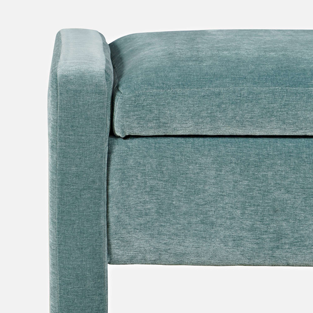Jofran - Braun 48in Contemporary Upholstered Modern Bedroom Hallway Storage Bench in Blue - BRAUN-BN-BLU view 9