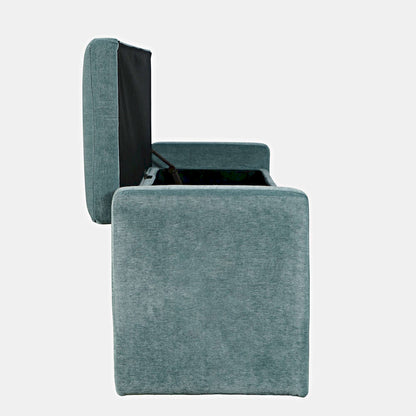 Jofran - Braun 48in Contemporary Upholstered Modern Bedroom Hallway Storage Bench in Blue - BRAUN-BN-BLU view 10