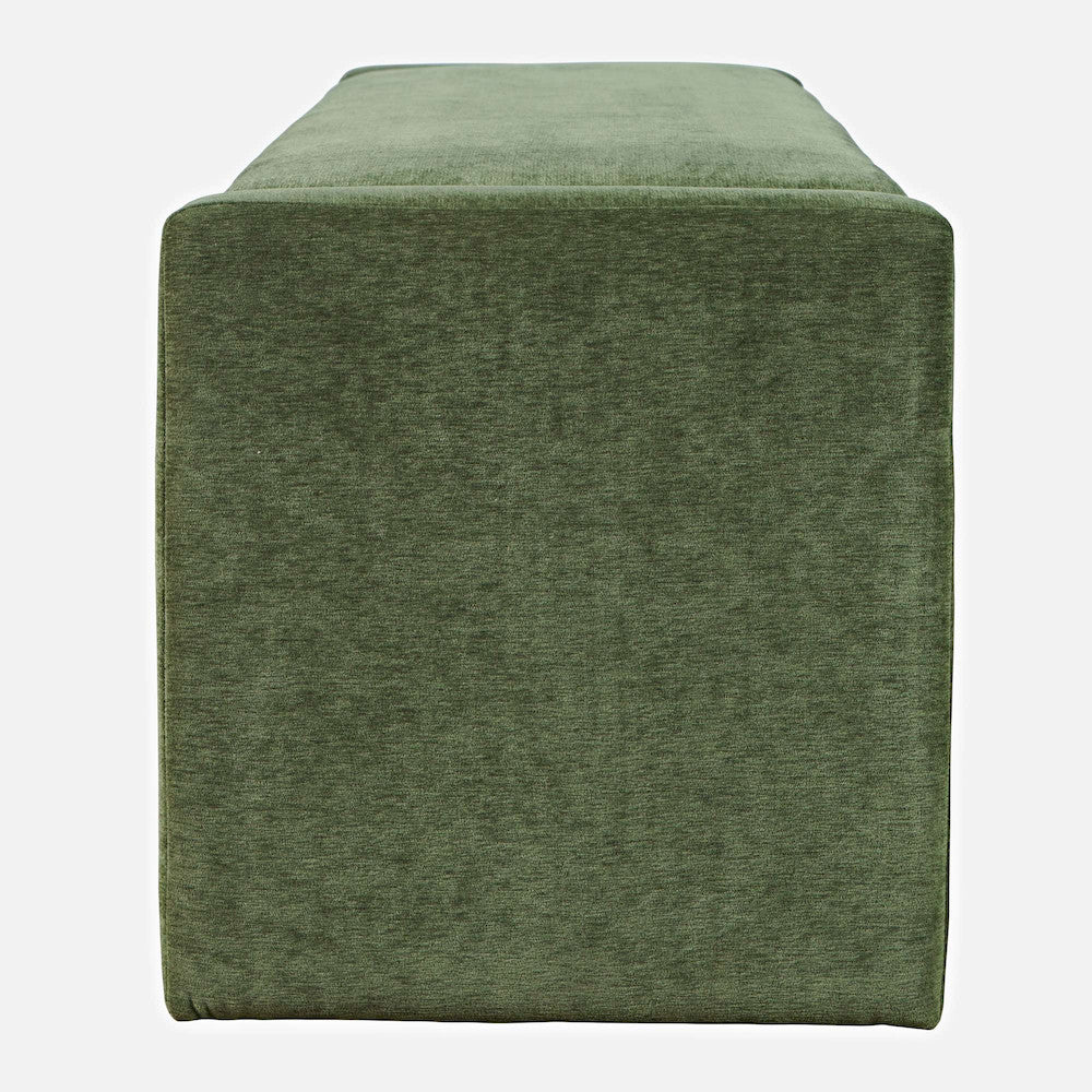 Jofran - Braun 48in Contemporary Upholstered Modern Bedroom Hallway Storage Bench in Forest - BRAUN-BN-FOR view 3