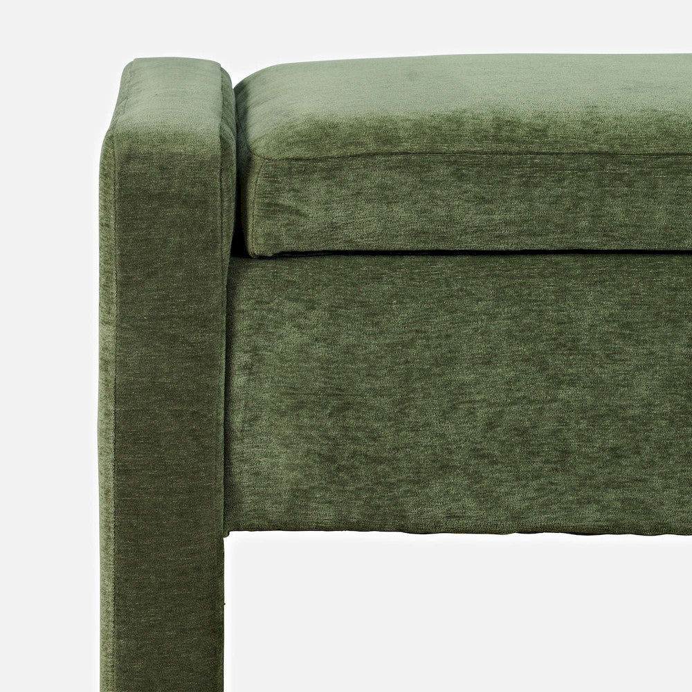 Jofran - Braun 48in Contemporary Upholstered Modern Bedroom Hallway Storage Bench in Forest - BRAUN-BN-FOR view 8