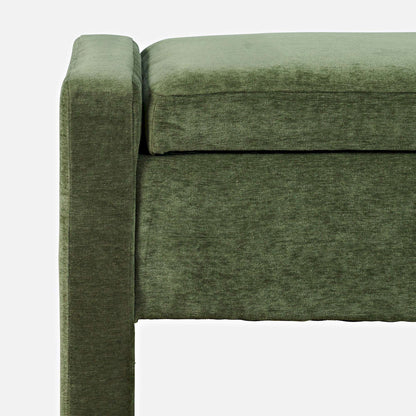 Jofran - Braun 48in Contemporary Upholstered Modern Bedroom Hallway Storage Bench in Forest - BRAUN-BN-FOR view 8