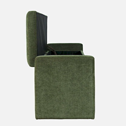 Jofran - Braun 48in Contemporary Upholstered Modern Bedroom Hallway Storage Bench in Forest - BRAUN-BN-FOR view 9