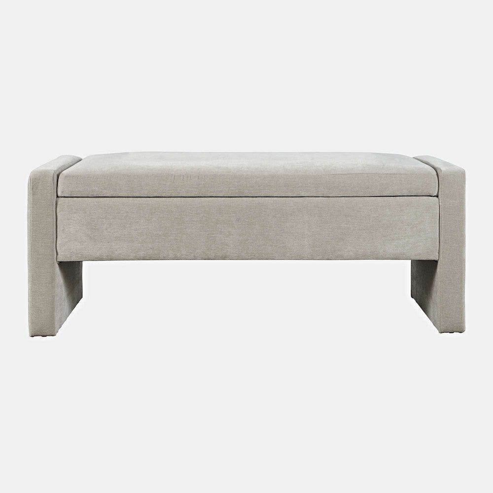 Jofran - Braun 48in Contemporary Upholstered Modern Bedroom Hallway Storage Bench in Grey - BRAUN-BN-GRY view 1