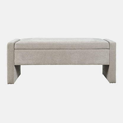 Jofran - Braun 48in Contemporary Upholstered Modern Bedroom Hallway Storage Bench in Grey - BRAUN-BN-GRY view 1