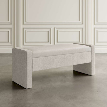 Jofran - Braun 48in Contemporary Upholstered Modern Bedroom Hallway Storage Bench in Grey - BRAUN-BN-GRY view 5