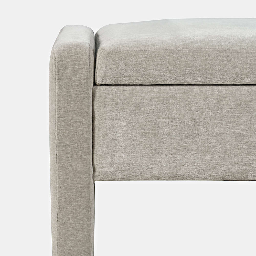 Jofran - Braun 48in Contemporary Upholstered Modern Bedroom Hallway Storage Bench in Grey - BRAUN-BN-GRY view 7