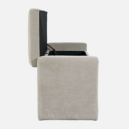 Jofran - Braun 48in Contemporary Upholstered Modern Bedroom Hallway Storage Bench in Grey - BRAUN-BN-GRY view 8