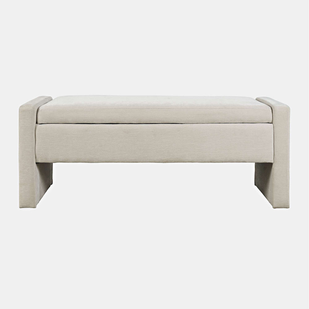 Jofran - Braun 48in Contemporary Upholstered Modern Bedroom Hallway Storage Bench in Natural - BRAUN-BN-NAT view 1