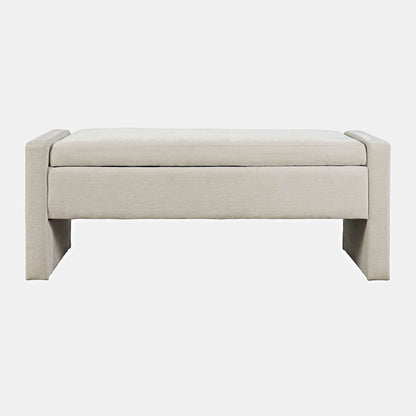 Jofran - Braun 48in Contemporary Upholstered Modern Bedroom Hallway Storage Bench in Natural - BRAUN-BN-NAT view 1