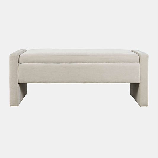 Jofran - Braun 48in Contemporary Upholstered Modern Bedroom Hallway Storage Bench in Natural - BRAUN-BN-NAT view 1