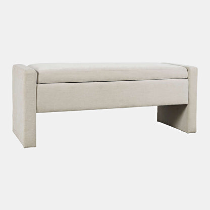 Jofran - Braun 48in Contemporary Upholstered Modern Bedroom Hallway Storage Bench in Natural - BRAUN-BN-NAT view 2