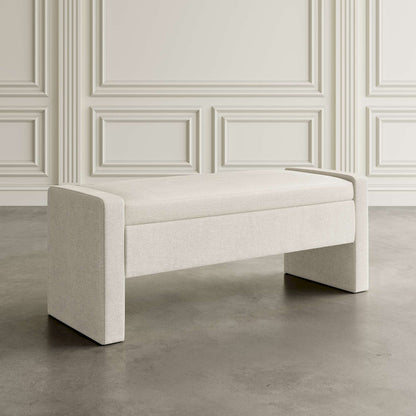 Jofran - Braun 48in Contemporary Upholstered Modern Bedroom Hallway Storage Bench in Natural - BRAUN-BN-NAT view 7