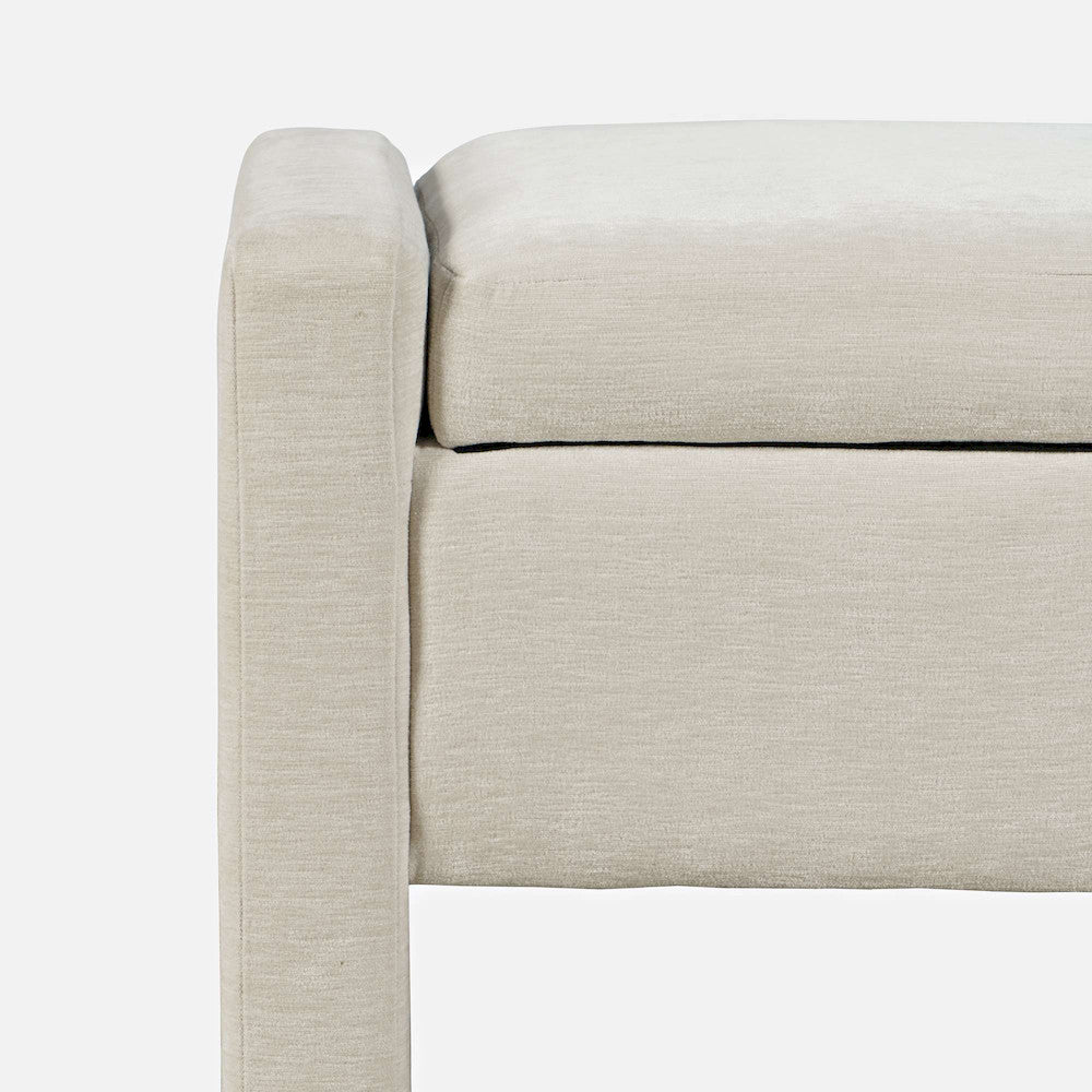 Jofran - Braun 48in Contemporary Upholstered Modern Bedroom Hallway Storage Bench in Natural - BRAUN-BN-NAT view 9