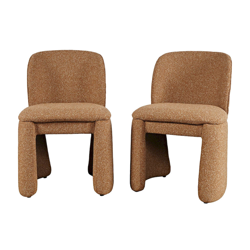 Jofran - Breck Mid-Century Modern Curved Upholstered Dining Chair - Set of 2 - 2381-BRECKCHBRK view 4