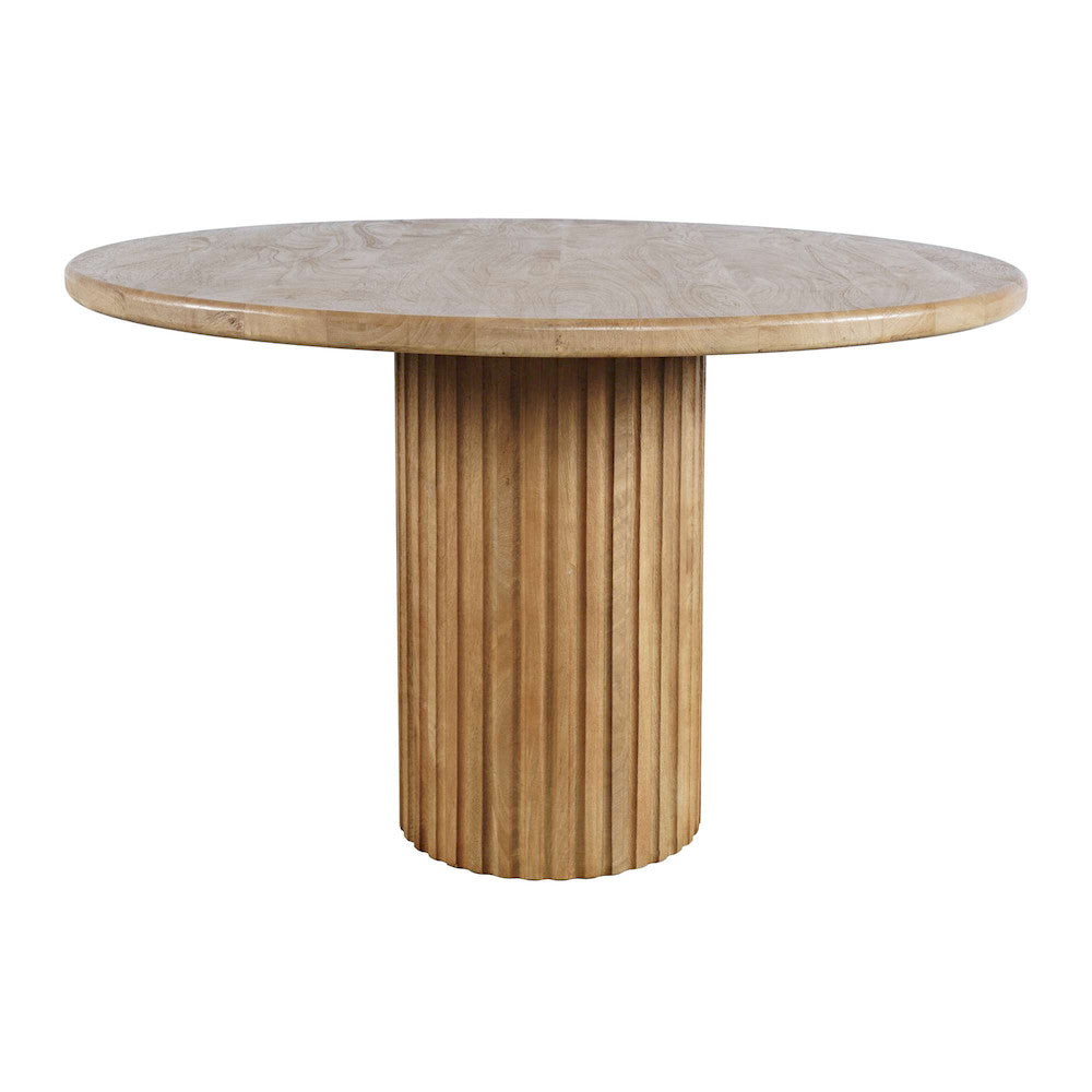 Jofran - Breck Solid Wood 48in Round Mid-Century Modern Fluted Pedestal Dining Table - 2381-48TBKT view 1