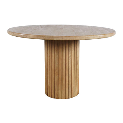 Jofran - Breck Solid Wood 48in Round Mid-Century Modern Fluted Pedestal Dining Table - 2381-48TBKT view 1