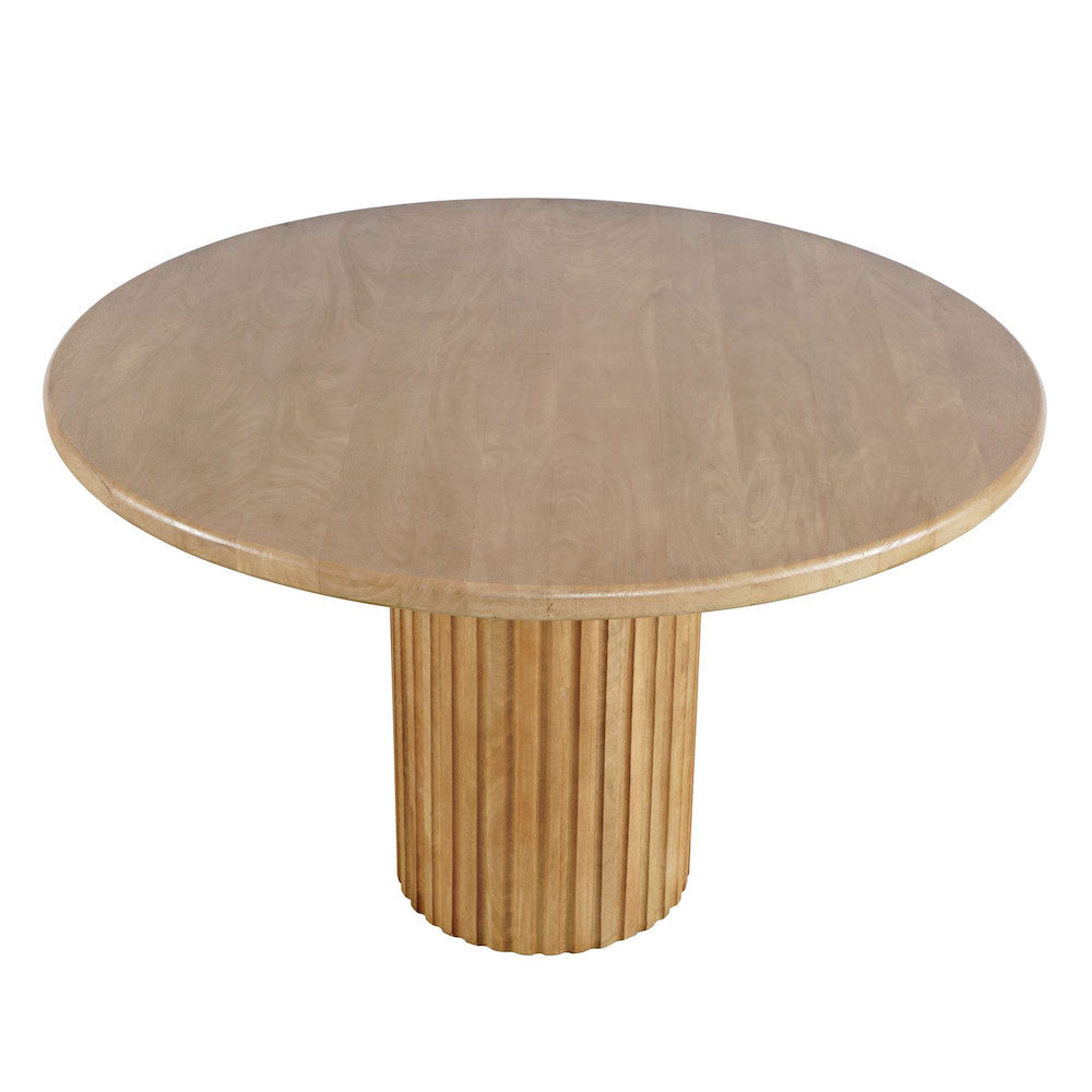 Jofran - Breck Solid Wood 48in Round Mid-Century Modern Fluted Pedestal Dining Table - 2381-48TBKT view 2