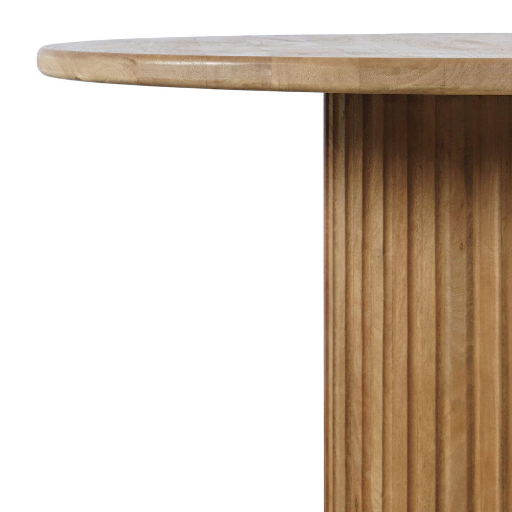 Jofran - Breck Solid Wood 48in Round Mid-Century Modern Fluted Pedestal Dining Table - 2381-48TBKT view 3