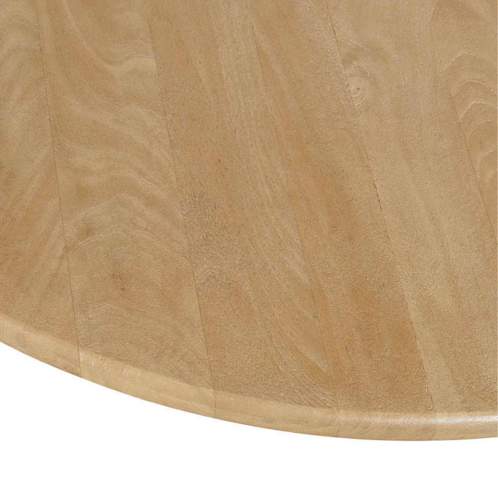 Jofran - Breck Solid Wood 48in Round Mid-Century Modern Fluted Pedestal Dining Table - 2381-48TBKT view 4
