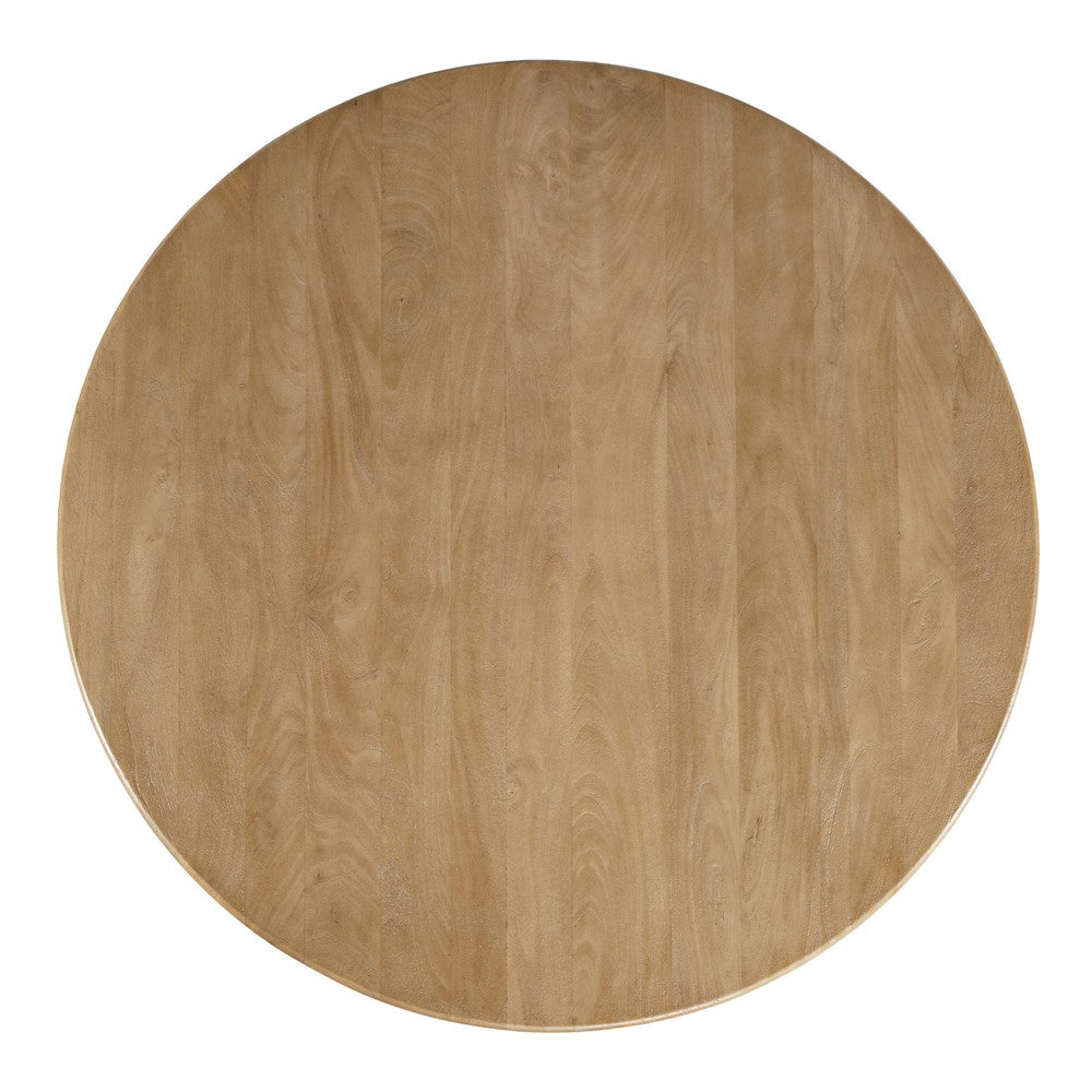 Jofran - Breck Solid Wood 48in Round Mid-Century Modern Fluted Pedestal Dining Table - 2381-48TBKT view 5
