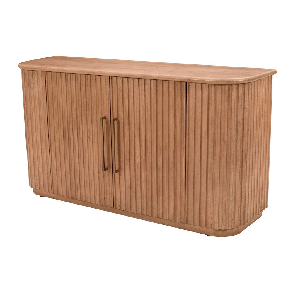 Jofran - Breck Solid Wood 60in Mid-Century Modern Curved Sideboard Bar Storage Cabinet - 2381-60 view 2