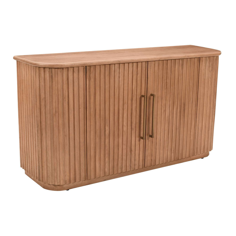 Jofran - Breck Solid Wood 60in Mid-Century Modern Curved Sideboard Bar Storage Cabinet - 2381-60 view 3