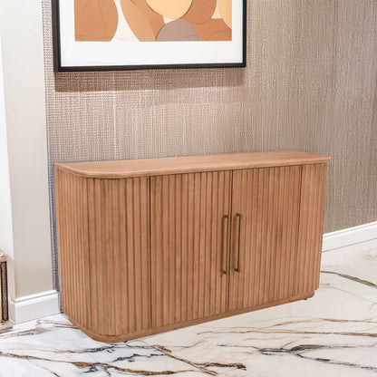 Jofran - Breck Solid Wood 60in Mid-Century Modern Curved Sideboard Bar Storage Cabinet - 2381-60 view 5