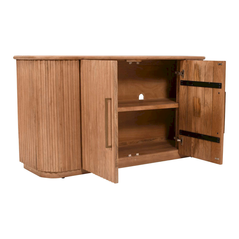 Jofran - Breck Solid Wood 60in Mid-Century Modern Curved Sideboard Bar Storage Cabinet - 2381-60 view 7