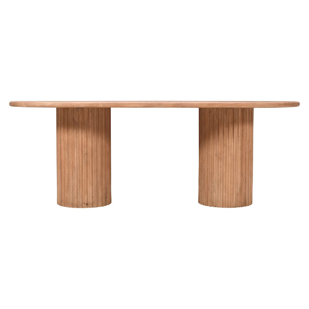 Jofran - Breck Solid Wood 84in Mid-Century Modern Fluted Double Pedestal Dining Table - 2381-84TBKT view 1