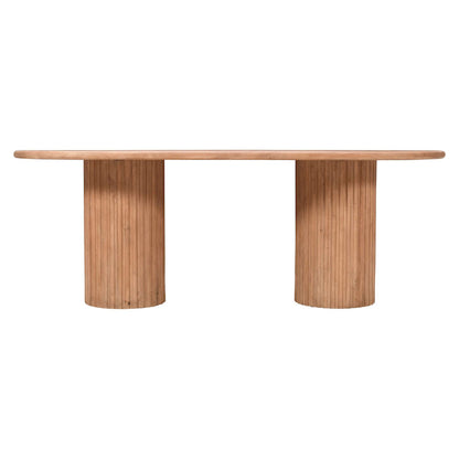 Jofran - Breck Solid Wood 84in Mid-Century Modern Fluted Double Pedestal Dining Table - 2381-84TBKT view 1