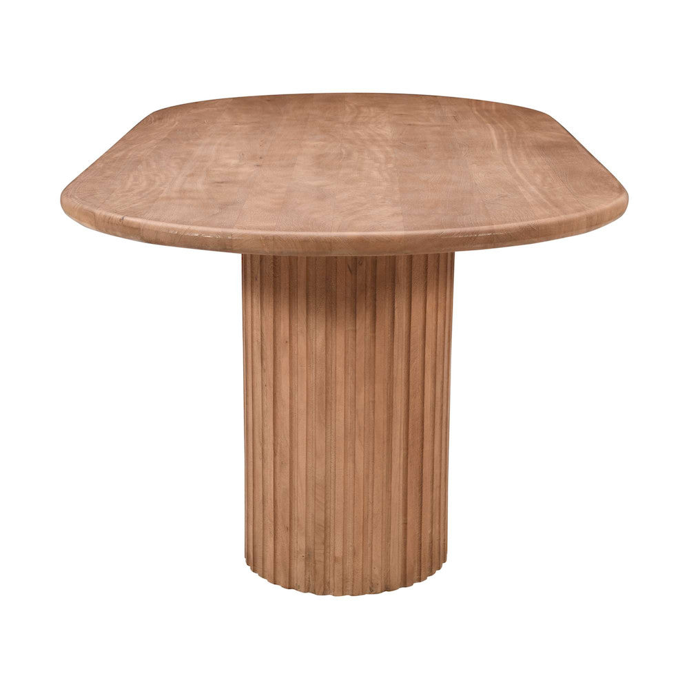 Jofran - Breck Solid Wood 84in Mid-Century Modern Fluted Double Pedestal Dining Table - 2381-84TBKT view 4