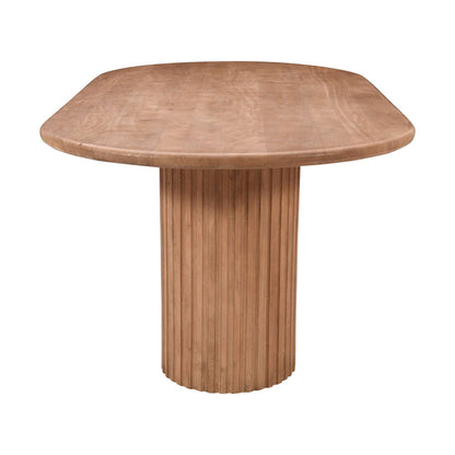 Jofran - Breck Solid Wood 84in Mid-Century Modern Fluted Double Pedestal Dining Table - 2381-84TBKT view 4