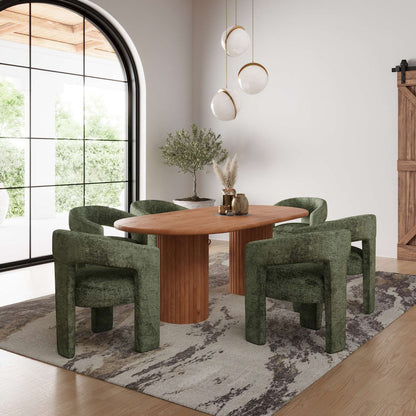 Jofran - Breck Solid Wood 84in Mid-Century Modern Fluted Double Pedestal Dining Table - 2381-84TBKT view 7