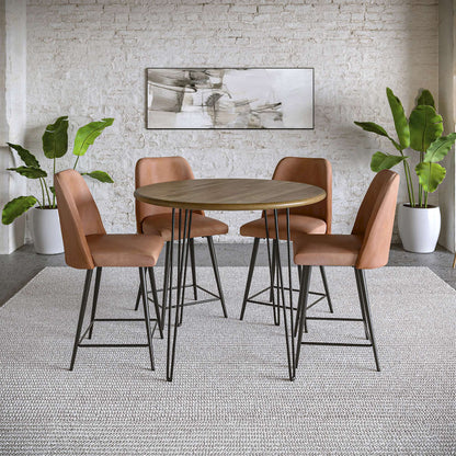 Jofran - Brennan 42in Round Modern Contemporary Solid Wood Counter Height Dining Table, Golden - 2271-BRENNANCTG view 8