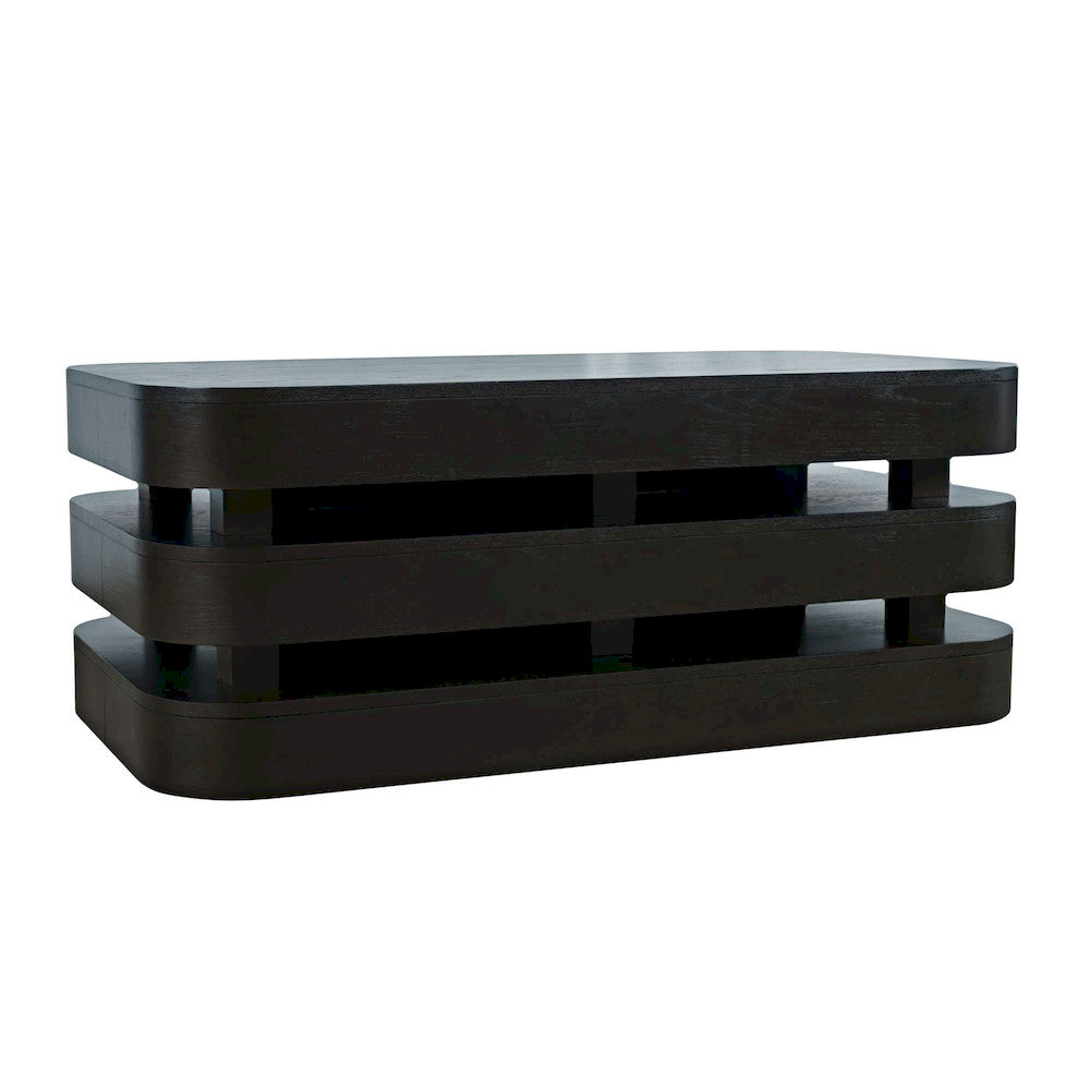 Jofran - Brix Mid-Century Modern Floating Sculpture Layered Coffee Table with Caster Wheels - 2370-1ESP view 2