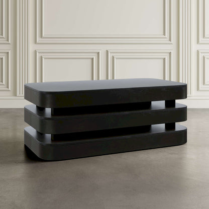 Jofran - Brix Mid-Century Modern Floating Sculpture Layered Coffee Table with Caster Wheels - 2370-1ESP view 3