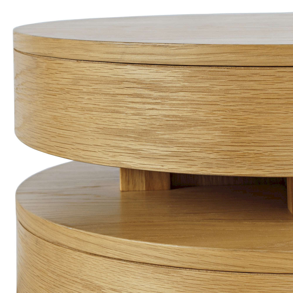 Jofran - Brix Mid-Century Modern Floating Sculpture Layered Round End Table - 2370-6OAK view 6