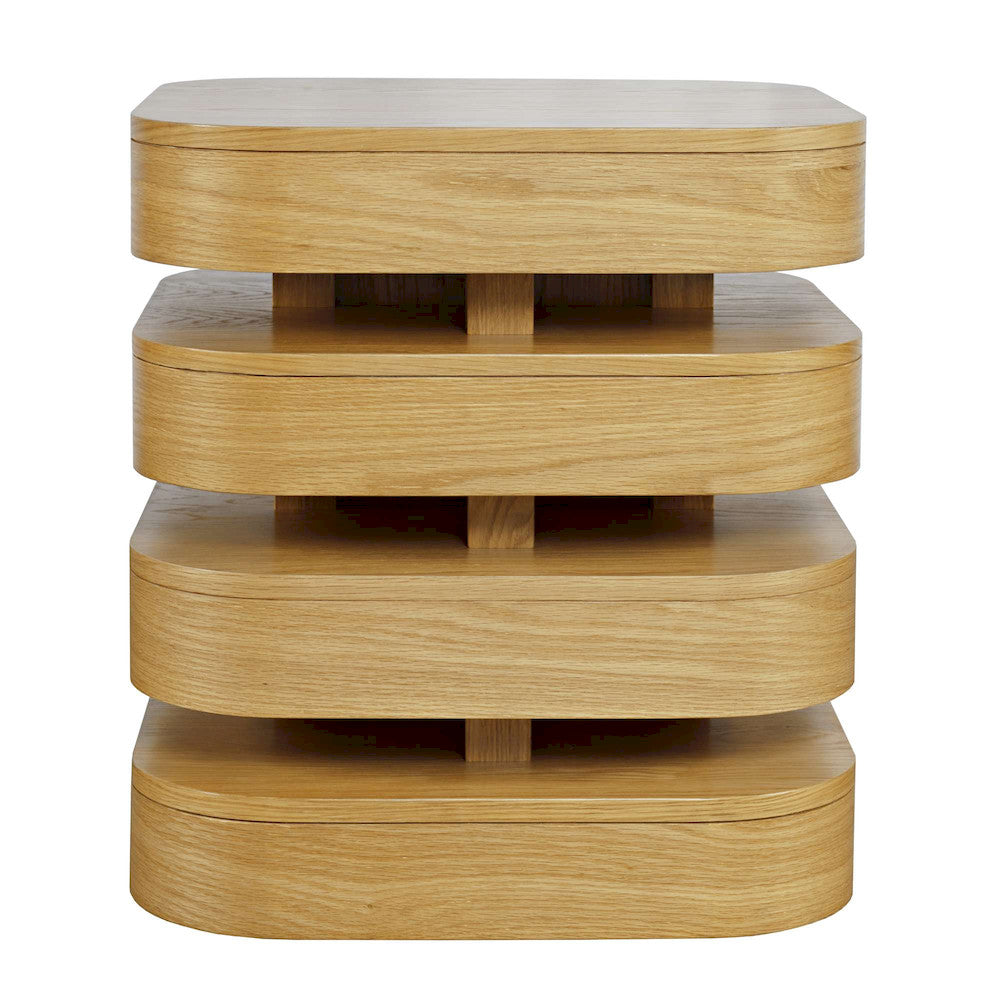 Jofran - Brix Mid-Century Modern Floating Sculpture Layered Square End Table - 2370-3OAK view 1