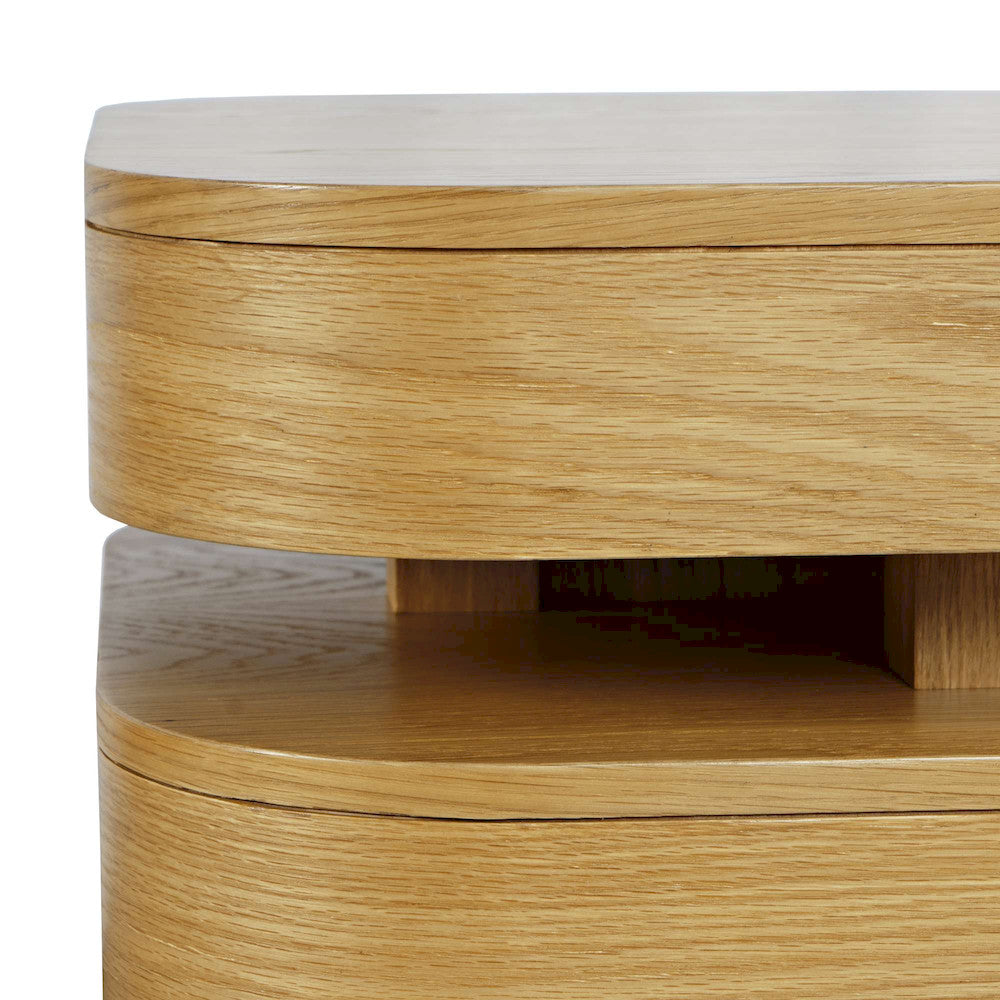 Jofran - Brix Mid-Century Modern Floating Sculpture Layered Square End Table - 2370-3OAK view 5